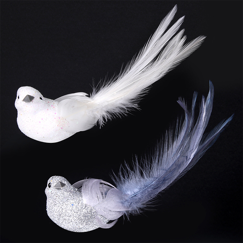 Silver & White Bird 1pc 2A 17cm