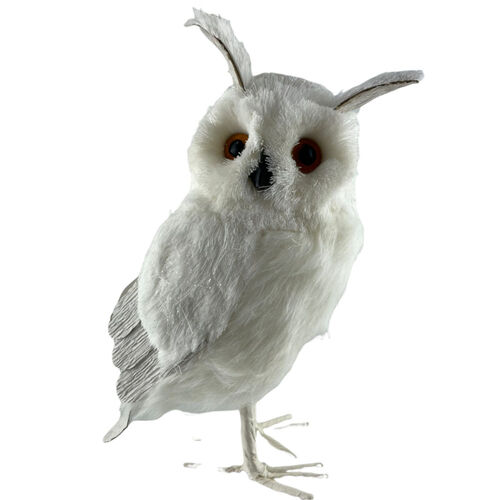 White Standing Owl 23cm