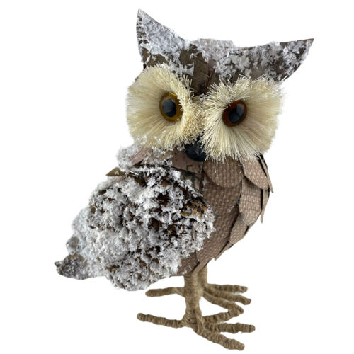 Natural Standing Owl 18cm