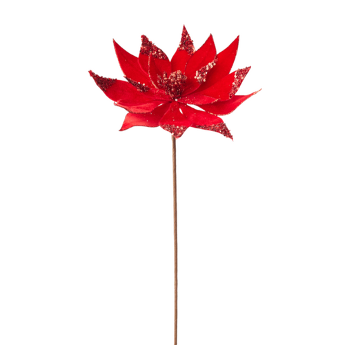 Poinsettia Stem Red 64cm