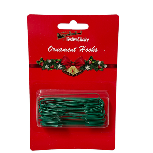 Ornament Hooks Green 50pk