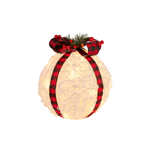 Ball Light Up with Snowy Finish 25cm