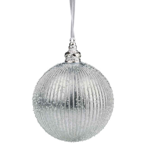 Silver Bauble 10cm