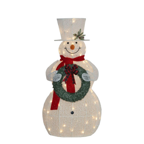 White Mesh Outdoor Christmas Snowman LED 150cm