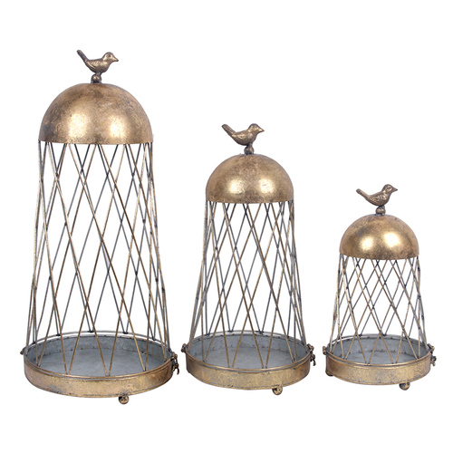 Metal Birdcage Antique Gold Small 31cm