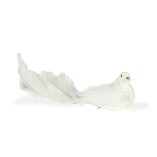 White Dove Clip Bird 28cm