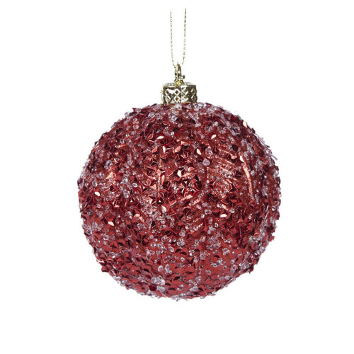 Red Ornate Bauble 8cm