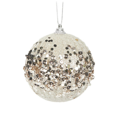 Champagne Wrapped Bauble 8cm