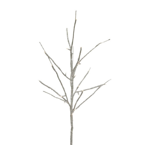 LED Silver Glitter Branch Spray 80cm