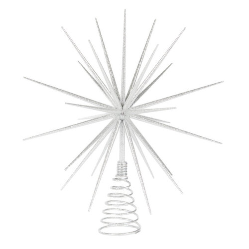 3D Starburst Tree Topper Silver 31cm