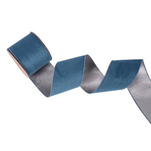 Powder Blue Double Sided Wire Ribbon 10cm