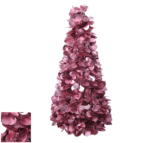 Rose Gold Tinsel Tree 48cm