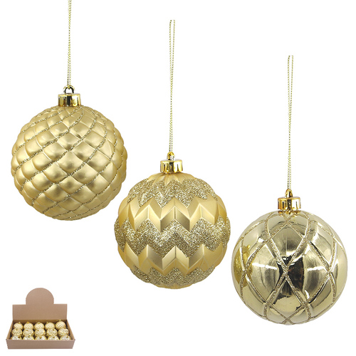 Champagne Gold Baubles 8cm 1pc 3A