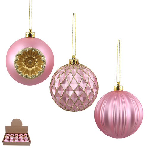 Pink Baubles 8cm 1pc 3A