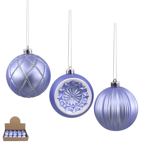 Pale Blue Baubles 8cm 1pc 3A