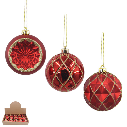 Red Baubles 8cm 1pc 3A