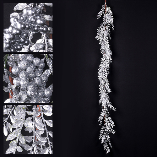 Silver Leaf Garland 130cm