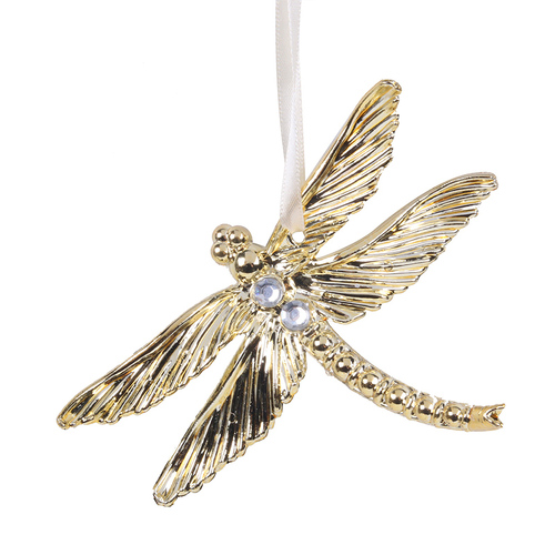 Gold Dragonfly Tree Ornament 12cm