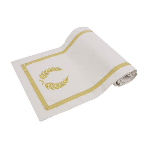 Laurel Leaf Embroidered Table Runner 180cm