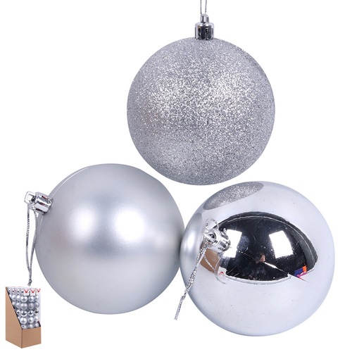 Silver Baubles 8 x 5cm