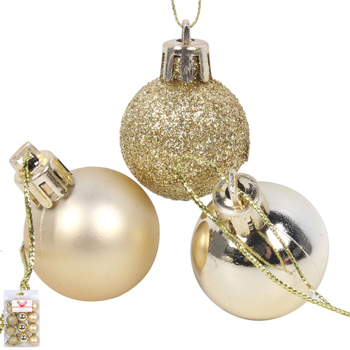 Gold Baubles 12 x 3cm