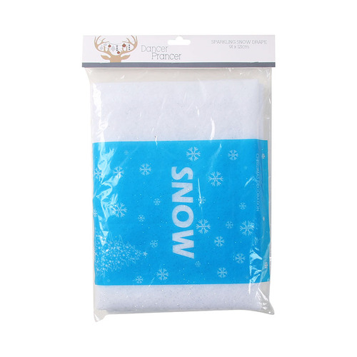 Sparkling Snow Blanket Drape 121cm