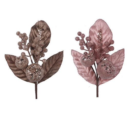 Leaf & Apple Stem 35cm 1pc 2 Asst