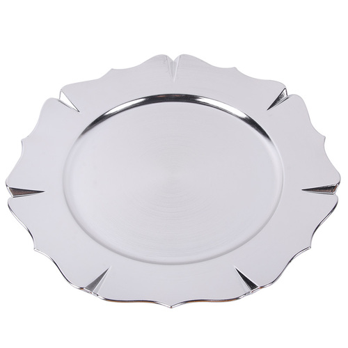 Silver Melamine Charger Plate D33cm