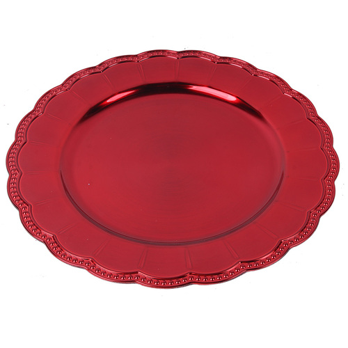 Red Melamine Charger Plate D33cm
