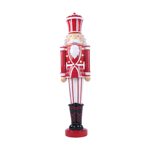 Red & White Nutcracker with Lights 69cm