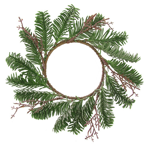 Christmas Pine Candle Wreath 24cm
