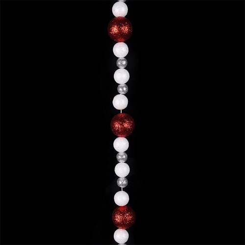Red & White Glitter Garland 120cm