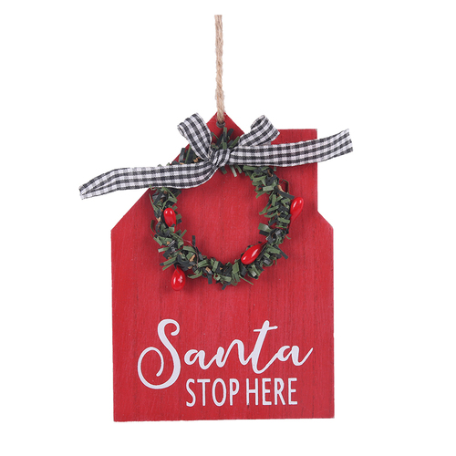 Santa Stop Here Sign 14cm
