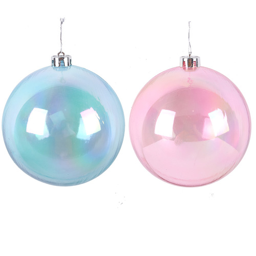 Pink & Blue Iridescent 15cm Bauble 2 Assorted