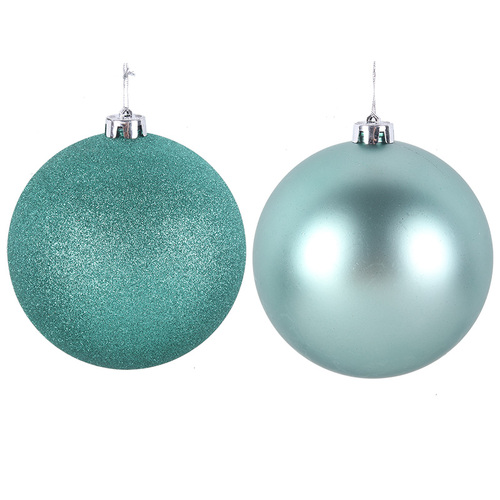 Mint Green 15cm Bauble Matt, Glitter 1pc