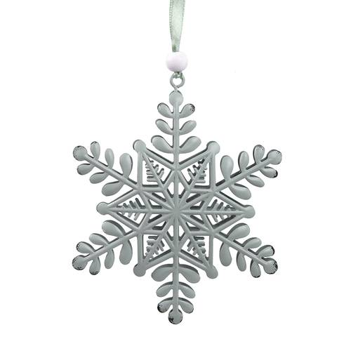 Metal Snowflake Tree Ornaments Mint 12cm