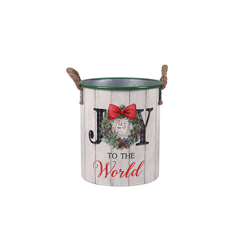 Joy To The World Metal Planter M 32cm