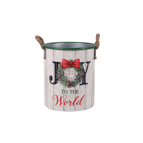 Joy To The World Metal Planter L 33cm