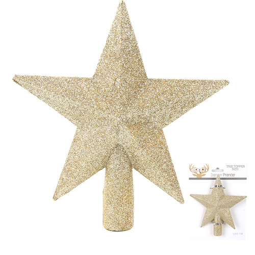 Champagne Glitter Star Tree Topper 15cm