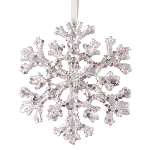 Silver Snowflake Tree Ornament 15cm