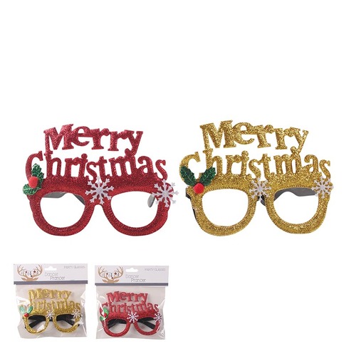 Merry Christmas Party Glasses 2 Assorted
