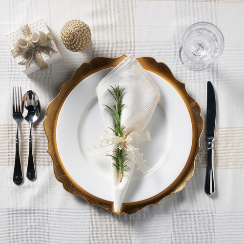 Cotton Gold Lurex Thread Table Cloth 150x180cm