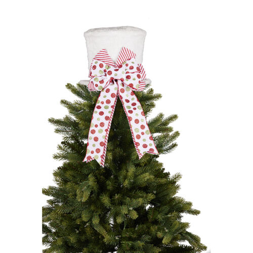 White Top Hat Tree Topper 45cm