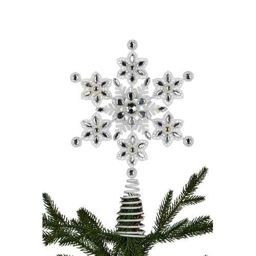 White Snowflake Tree Topper 31cm  