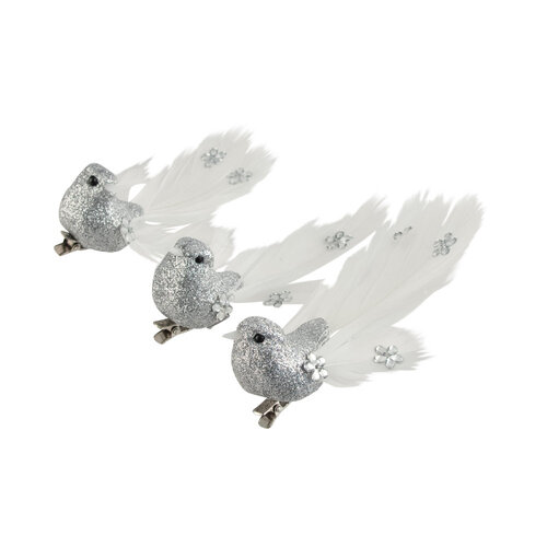 Bird Silver Jewel Tail 1pc 3 Assorted 10cm