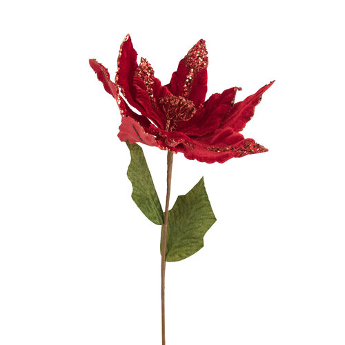 Poinsettia Stem Red 66cm