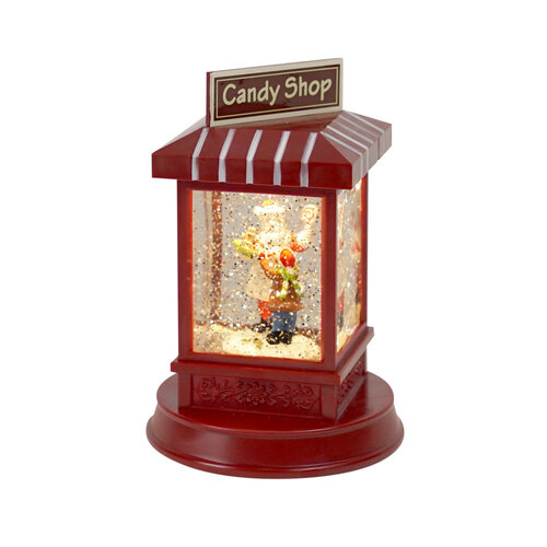 Lantern Red Mr Claus is in an old Candy shop 18cm