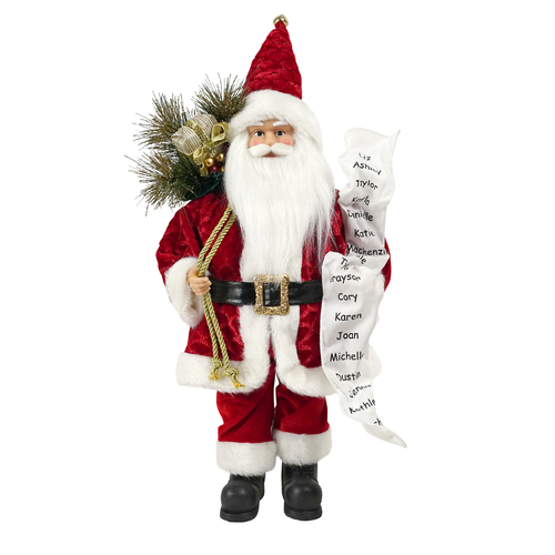 Fabric Santa Red with List and Sack 46cm