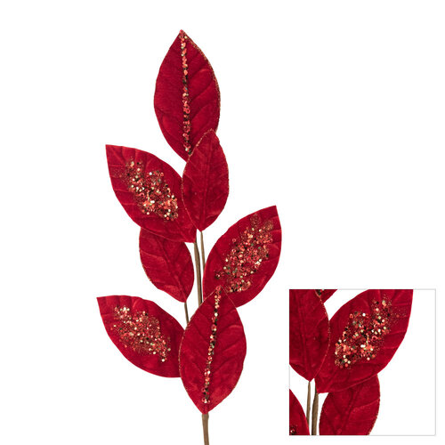 Leaf Spray Red 74cm