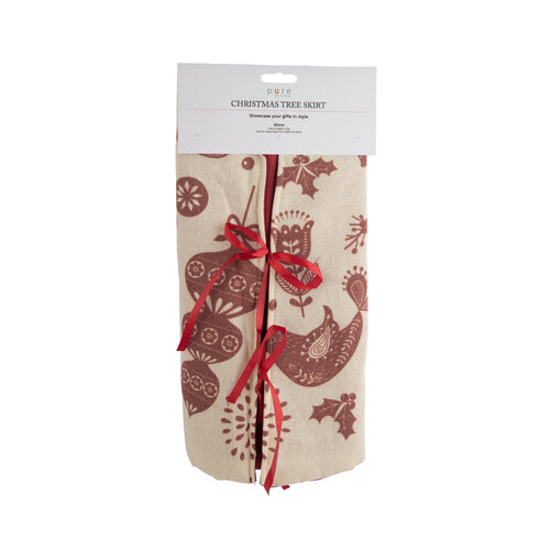 Cream Red Tree Skirt 90cm